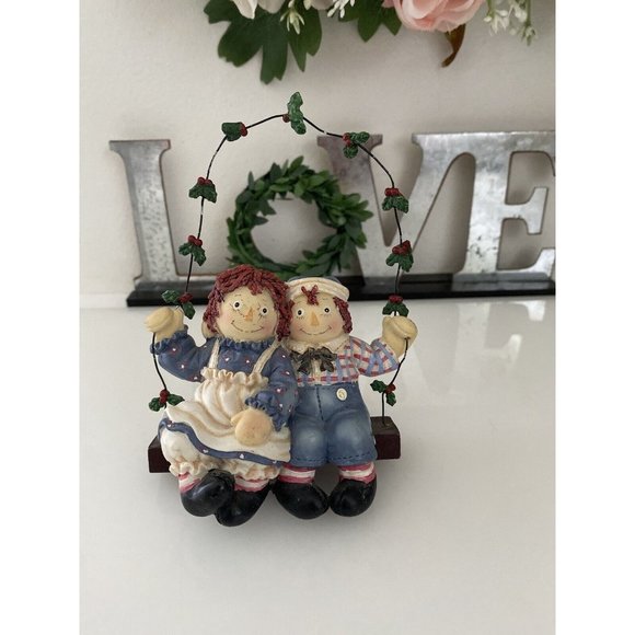 Kurt Adler Raggedy Ann & Andy Christmas Swing Ornament Vtg 2002 Simon Schuster - Picture 16 of 16
